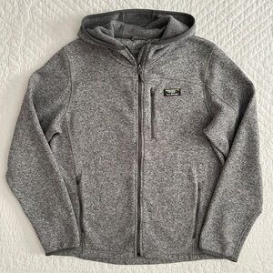L.L.Bean Men's Gray Sweater Fleece Full-Zip Hooded Jacket